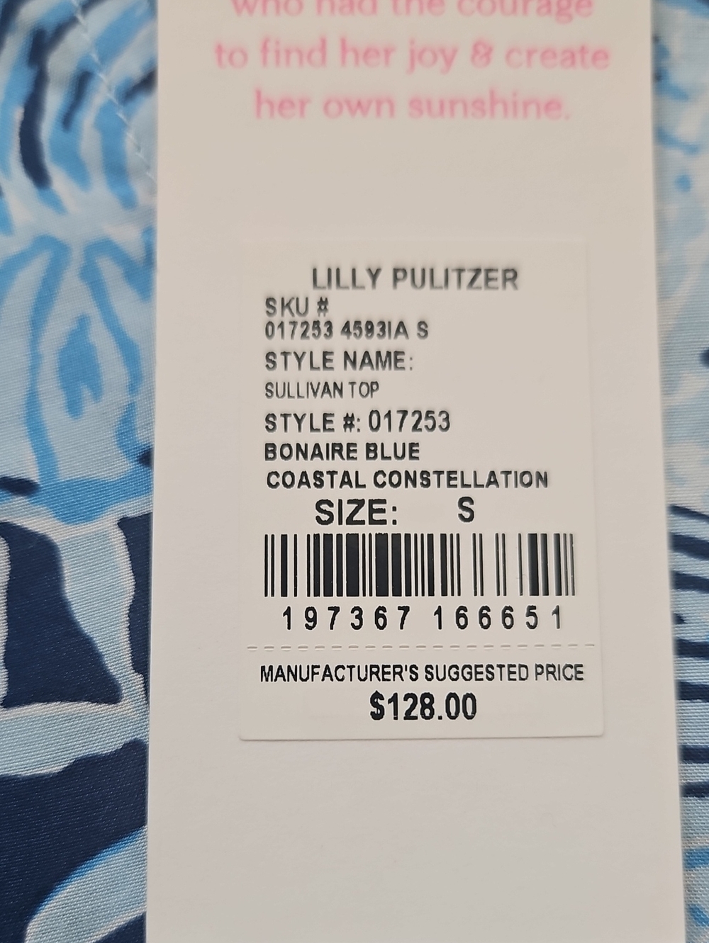 Lilly Pulitzer Coastal Constellation Blue Blouse - Picture 6 of 6